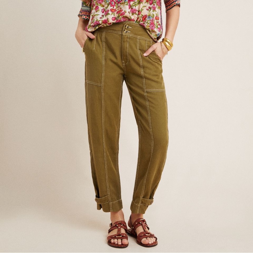 Anthropologie Olive Jackson Tapered Utility Pants 2 worn once
